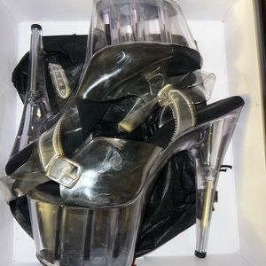 Adore 708 Black/Clear Pleaser